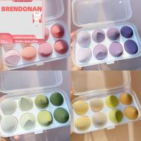 BRENDONAN 8 PCS สำหรับผู้หญิง เครื่องสำอางสำหรับแต่งหน้า รากฐานพื้นฐาน แป้งพัฟ ชุดเครื่องมือแต่งหน้า พัฟแต่งหน้า ฟองน้ำเสริมฟองน้ำ