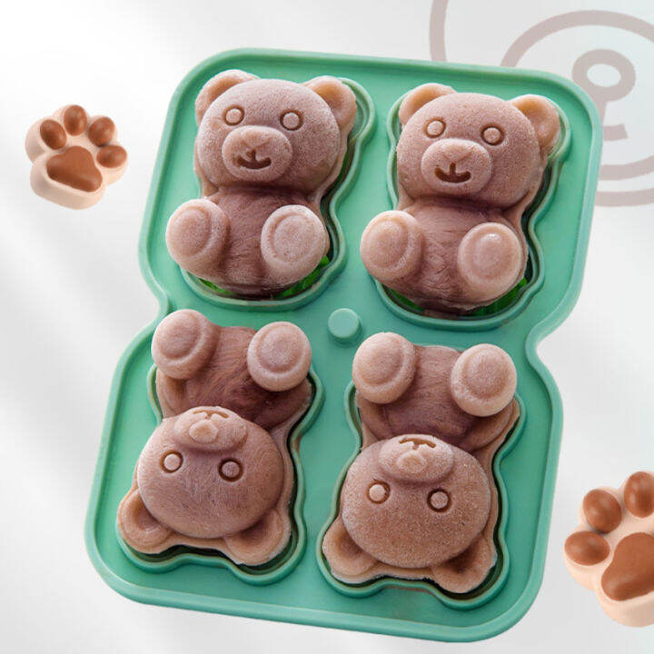 Ice Mold Coffee Silicone Ice Bear Ornament Baking DIY Bear Mold