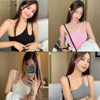 COD DSFERTRETRE Black Irregular Camisole Skinny Sleeveless Vest