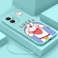 Xiaomi Redmi เคสซิลิคอนเหลวลายโดราเอมอนแมวกวักนำโชคน้อย Redmi12 12 5ก. ฝานิ่ม TPU เคสด้านหลัง