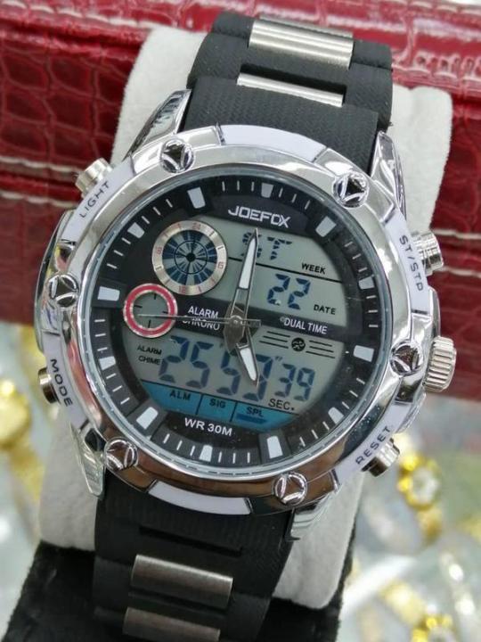 Joefox Dual Time Display Watch WR 30m Fully Chronograph Date Show Watch