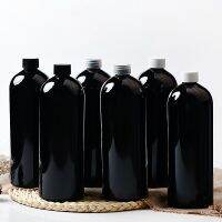 8pcs 1000ML Empty black Plastic Cosmetic Bottles Containers With Black white spiral plastic cover 1L Large capacity Bottle Travel Size Bottles Contain