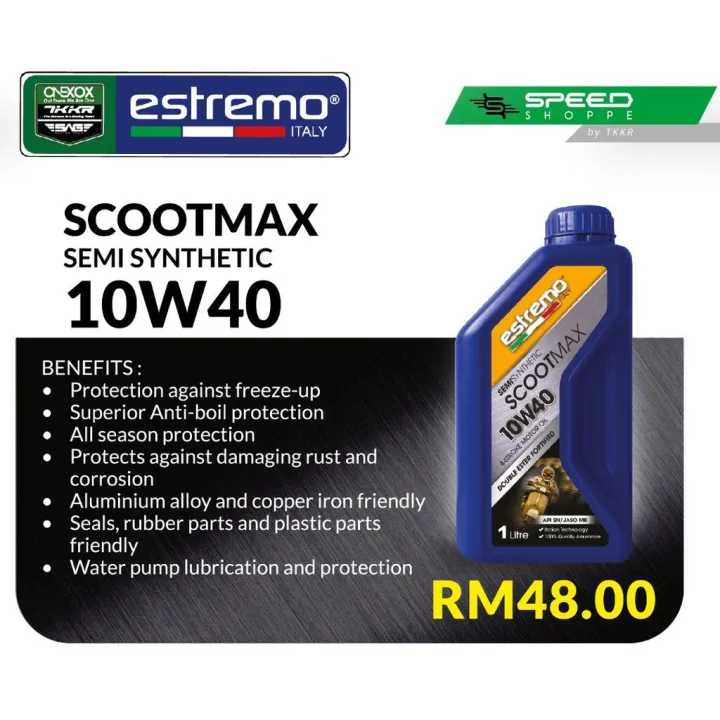 Estremo Italy 4T Scootmax Semi Synthetic SAE 10W40 / 5W40 Fully 1Litter
