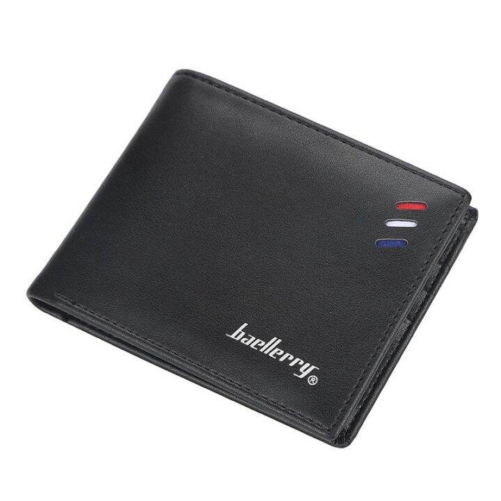 [SG] Men's Fashion Bifold PU Leather Card Holder Wallet Youth Short Wallet Lazada Singapore
