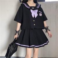 Spring Autumn Student JK Embroidery Uniform Long Sleeve Japanese Girl School Uniforms Sets Hight Waist Pleated Skirt