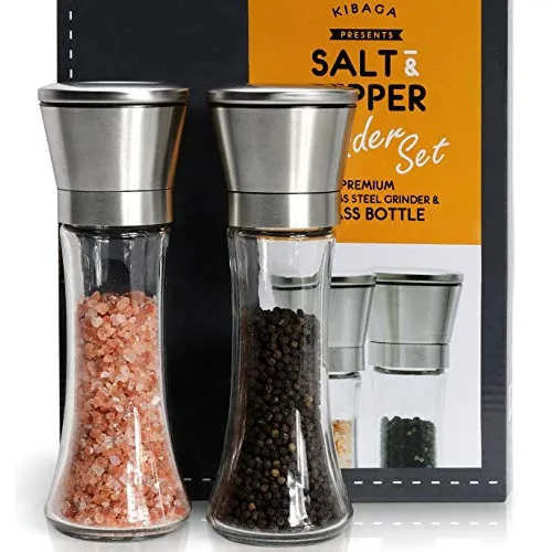 KIBAGA Premium Salt and Pepper Grinder 2 Set of Stainless Steel