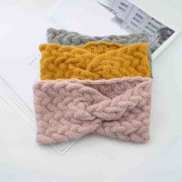 《The Empty island House》ฤดูหนาว Warm WoolKnitted Headband สำหรับผู้หญิงอุ่น Solid ColorHeadwrap Hairbands WomenAccessories Headwear