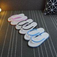 ✢♀◑ 2023 คู่ใหม่ที่เรียบง่ายรอบแถบ flip flops แฟชั่นฤดูร้อนของผู้หญิงรองเท้าแตะโฟมชายหาดและรองเท้าแตะ