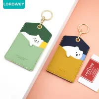 LORDWEY น่ารักสัตว์ผู้ถือบัตร Pu พวงกุญแจทำงานแพคเกจบัตรพวงกุญแจพุดเดิ้ลพวงกุญแจ ID คุ้มครองปกลิฟท์บัตรจี้