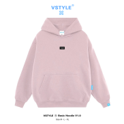 FULL BOX Áo Hoodie Chui Basic Logo Cao Su Vstyle Unisex Local Brand - Hồng