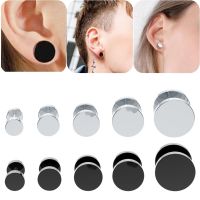 2pcs Stainless Steel Fake Ear Plug Stud Stretcher Jewelry for Women Men Ear Tunnel Earring Piercings Body Jewelry 6mm 14mm