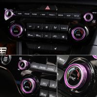 、‘】【； For KIA Sportage QL 2017 Car Air Condition Volume Radio Switch Knob Decorative Ring Sticker AC Control Adjust Trim Cover Styling