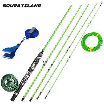 Souilang 2.7M Fly Fishing Rod Combo Ultralight Fly Rods และ56 CNC-Machined Aluminium Fly Fishing Reel ชุดตกปลา