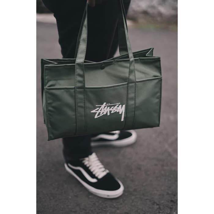 กระเป๋าถือ-stussy-military-tote-bag-รุ่นพิเศษจากญี่ปุ่น-กระเป๋าผ้า-กระเป๋าสะพายข้าง-ของใหม่-ของแท้-พร้อมส่ง