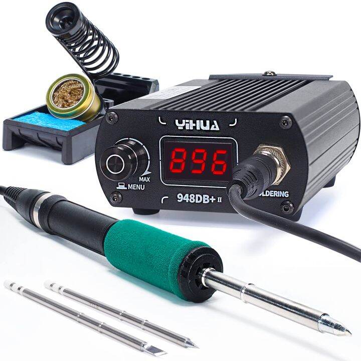 YIHUA 948DB+ II Soldering Iron Station Kit compatible for T12 solder