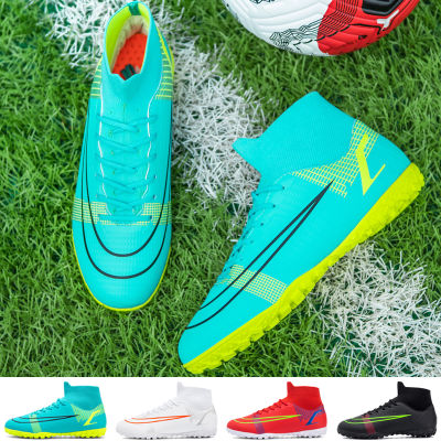 Mens Football Boots 2021 Turf High Ankle Indoor Light Soccer Shoes For Kids Training Shoes Cheap Junior Cleats Free Shipping