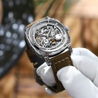 PALLYJANE Mens Fully Automatic Hollow Mechanical Watch Mens Carved Douyin Same Style —D0517