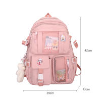 2022 Women Travel Backpack Female Multi-Pocket College Waterproof School Bags Transparent Pocket Large Capacity Laptop Backpacks