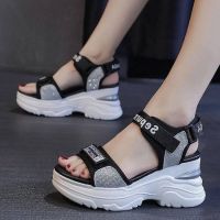 CODpz119nb Elegant Womans Sandals 8cm Slope Sport Sandals Buckle Show Thin Casual Sandal