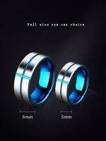 Men Tungsten Grooved Ring, Plate Blue Fashion Jewelry Ring for Wedding/Gift, , Customized