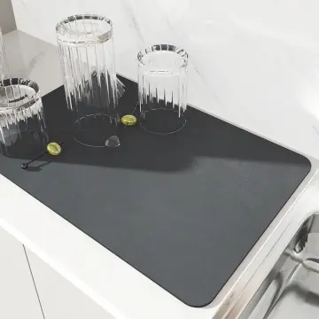 Stone Drying Mat Kitchen Counter Anti-skid Dish Pad Water Absorbing Mats  For Countertop Decor - AliExpress