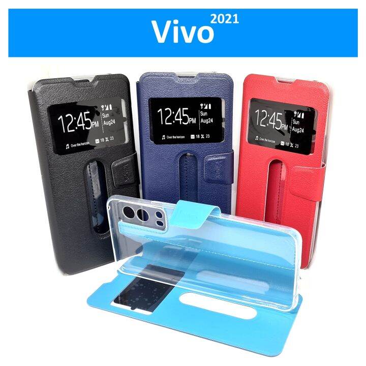 เคส-vivo-t1x-v21-5g-y21-y21t-y31-y33s-y33t-y52-5g-y72-5g-เคสฝาพับ-วีโว่-โชว์เบอร์-วางตั้งได้