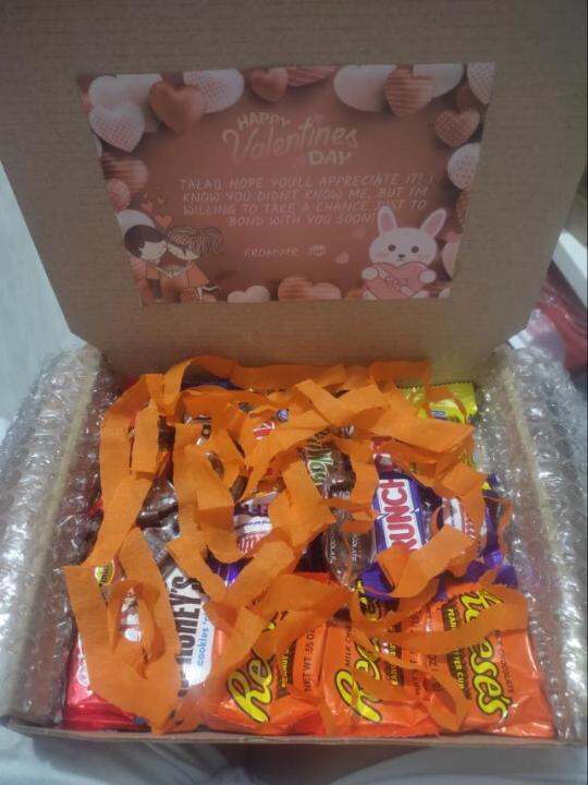 valentines gift box of 20 pcs assorted imported chocolate w/ dedication