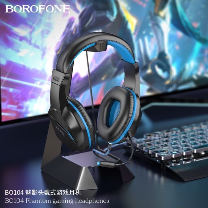 borofone-bo104-gaming-headphone-หูฟังแบบครอบหัวพร้อมไมค์ในตัว-เหมาะสำหรับเล่นเกมส์-และเรียนออนไลน์