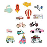 hot【DT】 Electric Car Enamel Brooch Hot Air Airline Ticket Badge Cartoon Pin