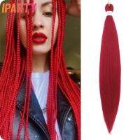 Iparty 30 Inches Black Women 39;s Synthetic Braid Hair Red Color Pre Stretched Hair Extension Multi Color Optional Daily Cosplay