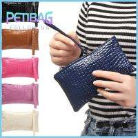 PETIBAG แฟชั่น สีเพียว กันน้ำ หนัง PU กระเป๋าคลัตช์ กระเป๋าใส่เหรียญ กระเป๋าเครื่องสำอาง กระเป๋าใส่โทรศัพท์