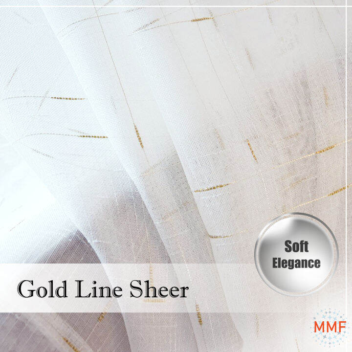MagicMaterial Sheer GoldLine jenis Rod , Ring , Hook Langsir nipis