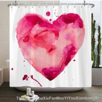 【hot】▤  Romance Printed Curtains  Polyester Fabric Valentines Day Shower With Hooks