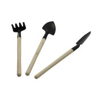 3Pcs Set Mini Gardening Tools Wood Handle Stainless Steel Potted Plants Shovel Rake Spade Flowers Potted Plant Flowerpot Tools