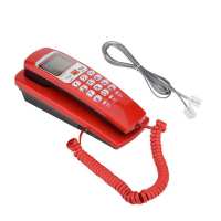 Red FSK/DTMF Desktop Corded Landline Caller ID Telephone Corded Wall Mountable Mute/Pause/Redial Functions For Home Hoteloffice Bank