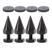 Adjustable Height M6 Thread Carbon Iron Shockproof Speaker Isolation Spike AMP Studio Monitor Stand Feet Cone With Base 4Pack