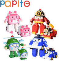 Papit【ลดราคา】ทีมกู้ภัยKids Toy Robocar Poli Koreaอะนิเมะหุ่นยนต์การแปลงตัวเลขแอคชั่นรถหุ่นยนต์Grift For Boys