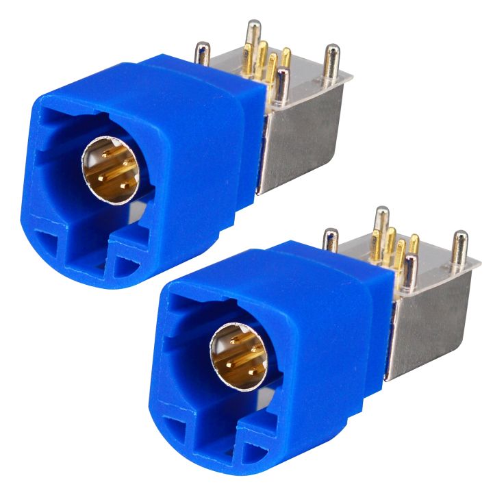 2-pieces-fakra-hsd-rf-coaxial-connector-4pin-code-z-c-jack-female-pcb-mount-right-angle-camera-display-satellite-radio-adapter