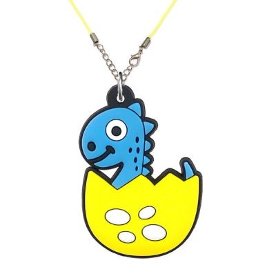 JDY6H 1PCS PVC Necklace colorful dinosaur cartoon necklaces cute animal pattern Rope chain kid child surprise gift Toys charms jewe