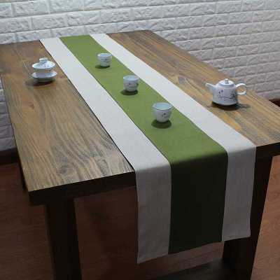 （HOT) ผ้าปูโต๊ะสไตล์จีนสไตล์เซนผ้าปูโต๊ะผ้าลินินโต๊ะน้ำชา R Tea Flag Tea Curtain Tea Mat Tea Mat Long Style American Table Towel