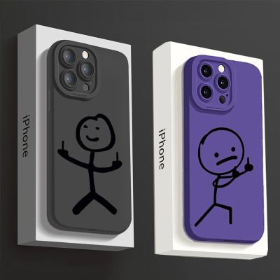 【CC】 Cartoon Matchman iPhone 13 12 14 XR XS X 7 8 SE2020 Shockproof Matte Soft Silicone Cover