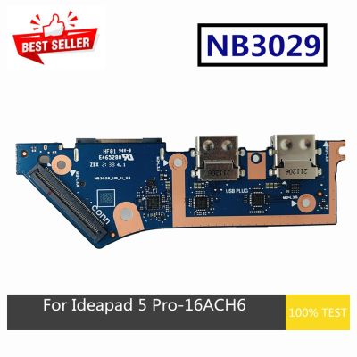 Original For Lenovo Ideapad 5 Pro-16ACH6 16IHU6 2021 Power Botton Switch USB SD Card Reader IO Board NB3029 5C50S25201