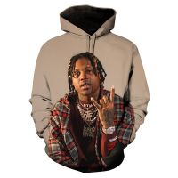 Sudadera con capucha con estampado 3D de rapero Lil Durk para hombre y mujer, Jersey informal de Hip-Hop, moda urbana, Harajuku, sudaderas de ocio, 2023