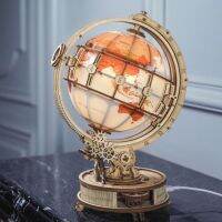 Globe Handmade ปริศนาไม้สามมิติประกอบเครื่องประดับ DIY Rotatable Assembly Toy