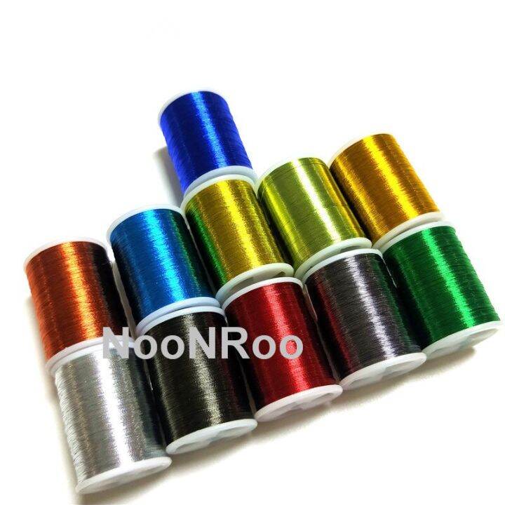 metallicthread-230เมตร-แกนม้วน142yds-ส่วนประกอบซ่อมด้ายห่อไกด์คันเบ็ด-diy-ก้านอาคาร-noonroo-1ชิ้นสายเอ็นตกปลา-dyx3824