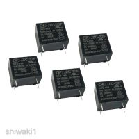 [shiwakiffMY] 5Pc HF32F Plastic Mini Power Relay 4 Pin PCB Type Black Automobile Relay