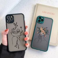 【Small M trend phone case】 Funda De Teléfono Protección Art ลายดอกไม้สำหรับผู้หญิง iPhone 12 11 13 14 Pro MAX X XS XR SE 2 6S 7 8 Plus