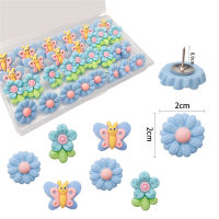 30pcs Push Pins Board Pins Wall Studs Office Photo Maps School Classroom Supplies Cute Flower Butterfly 30pcs Resin Push Pins Drawing Photo Thumbtack Board Pins