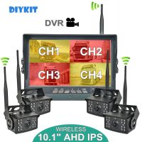 DIYKIT 10.1นิ้วจอภาพ IPS รถบรรทุก DVR ไร้สายการมองเห็นได้ในเวลากลางคืน AHD 720P HD กล้องบันทึก Wifi สำรองข้อมูลย้อนกลับสำหรับรถบัสรถ