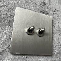 ﹉✚ Wall Light Round Rod Toggle Switch Matte Stainless Steel Brushed Panel